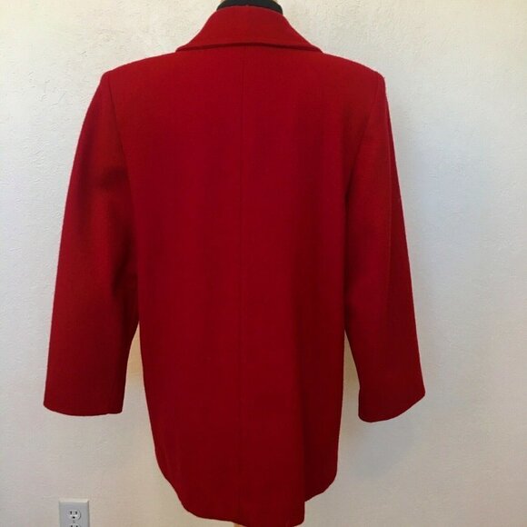 HERMAN Kay Petite vintage red coat blazer SZ M Wool blend Lined - Picture 4 of 5